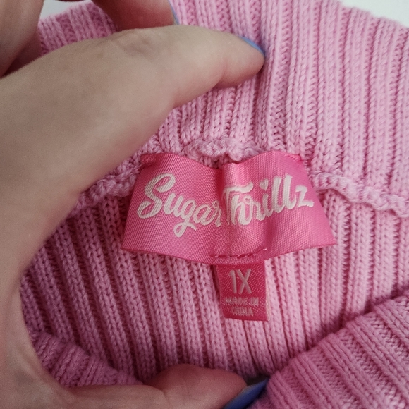 Sugar Thrills Knit Skate Skirt in Pink and Purple Ombre - Picture 3 of 6